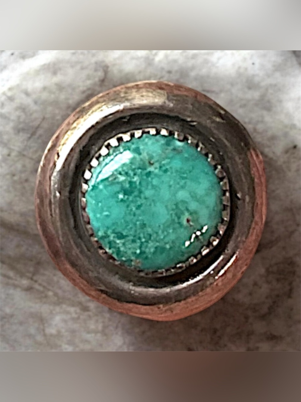 Vintage Sterling Silver Turquoise Native American Pin